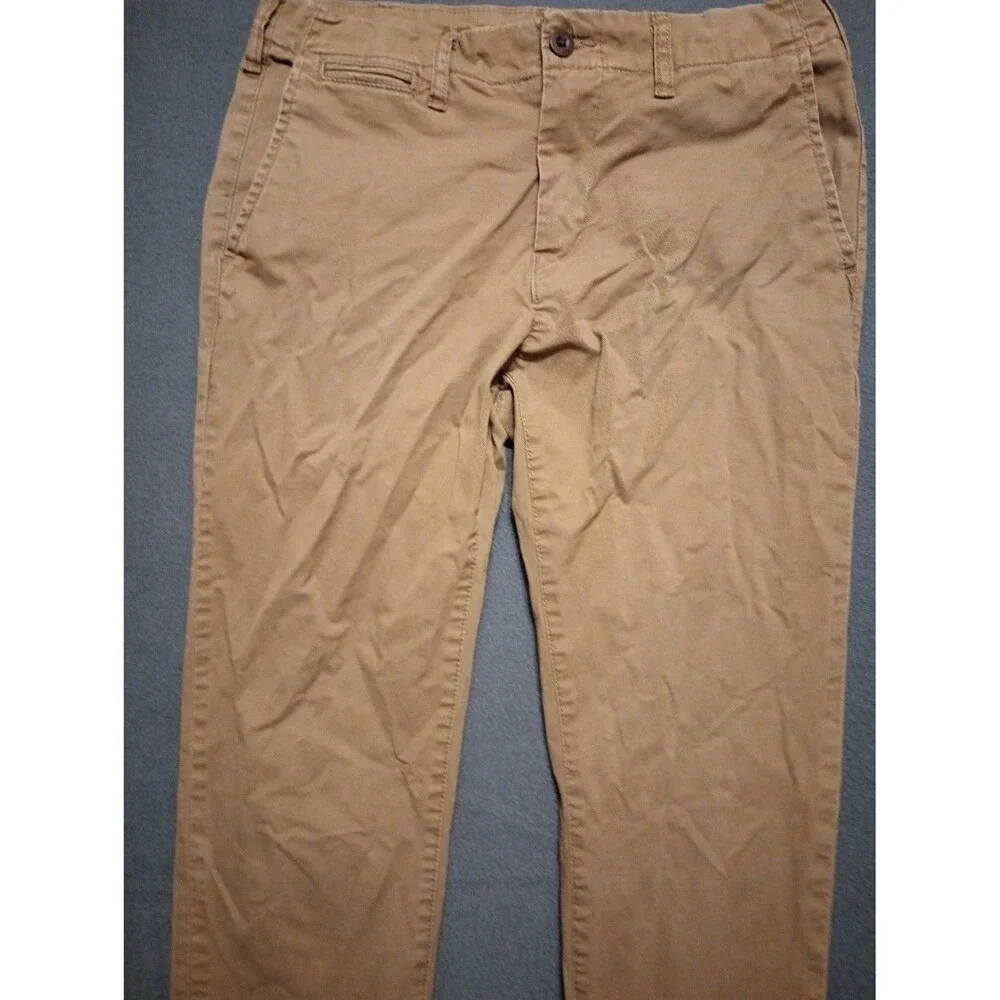 American Eagle Flex Chino Pants Men 32x34 Khaki Slim Stretch Athletic Skinny